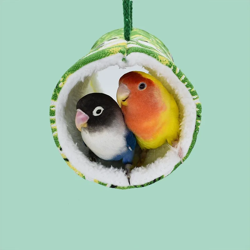 Winter Bird Hanging Hammock Warm Nest Plush Tent Cave Hideout Snuggle to Sleep Playing & Rest for Parrot Hamster Small Pet - Image 3